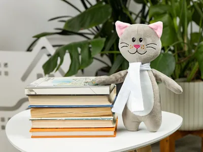 Мягкая игрушка Beastie Toys, котик с белым шарфом — фото 5