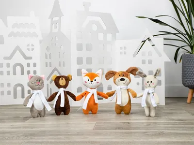 Мягкая игрушка Beastie Toys, котик с белым шарфом — фото 6