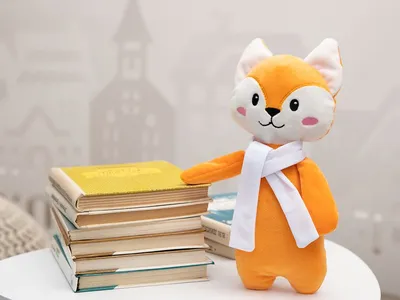 Мягкая игрушка Beastie Toys, лисенок с белым шарфом — фото 4