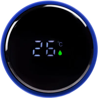 Смарт-бутылка с заменяемой батарейкой Long Therm Soft Touch, синяя — фото 6