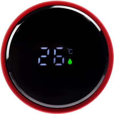 Смарт-бутылка с заменяемой батарейкой Long Therm Soft Touch, красная — фото 6