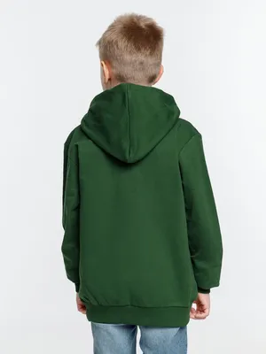 Худи детское Kirenga Kids 2.0, темно-зеленое — фото 8