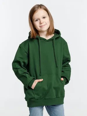 Худи детское Kirenga Kids 2.0, темно-зеленое — фото 3