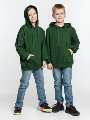 Худи детское Kirenga Kids 2.0, темно-зеленое — фото 9