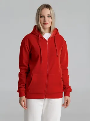 Толстовка на молнии с капюшоном Siverga Heavy 2.0, красная — фото 10
