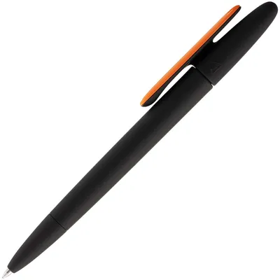 Ручка шариковая Prodir DS5 TRR-P Soft Touch, черная с оранжевым — фото 2
