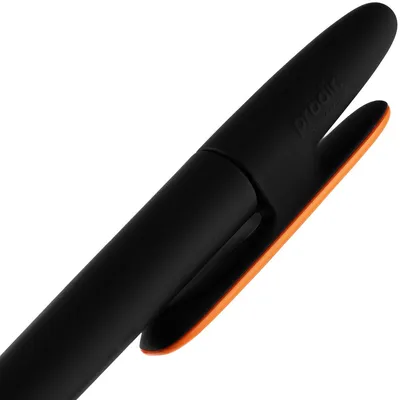 Ручка шариковая Prodir DS5 TRR-P Soft Touch, черная с оранжевым — фото 6