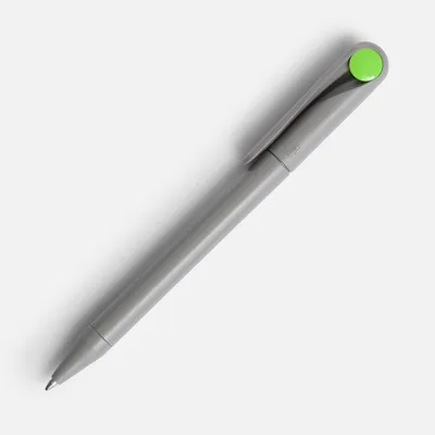 Ручка шариковая Prodir DS1 TMM Dot, серая с ярко-зеленым — фото 3