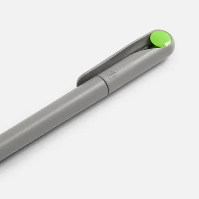 Ручка шариковая Prodir DS1 TMM Dot, серая с ярко-зеленым — фото 4