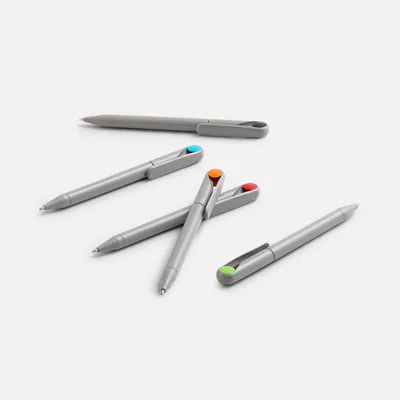 Ручка шариковая Prodir DS1 TMM Dot, серая с ярко-зеленым — фото 7