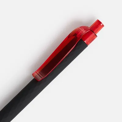 Ручка шариковая Prodir QS01 PRT-T Soft Touch, черная с красным — фото 4