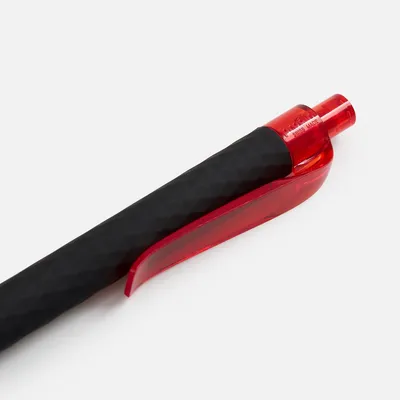 Ручка шариковая Prodir QS01 PRT-T Soft Touch, черная с красным — фото 5