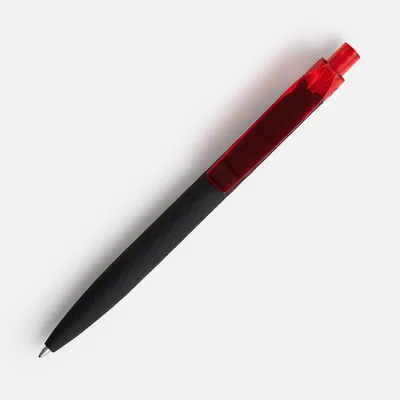 Ручка шариковая Prodir QS01 PRT-T Soft Touch, черная с красным — фото 3