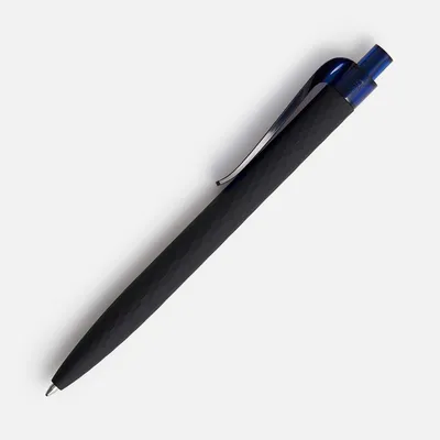 Ручка шариковая Prodir QS01 PRT-T Soft Touch, черная с синим — фото 2