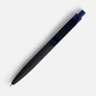 Ручка шариковая Prodir QS01 PRT-T Soft Touch, черная с синим — фото 3