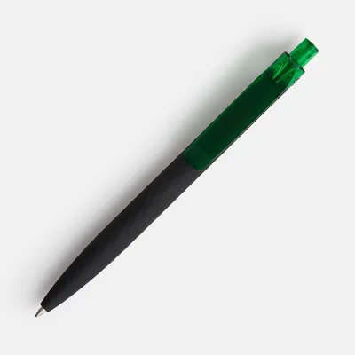 Ручка шариковая Prodir QS01 PRT-T Soft Touch, черная с зеленым — фото 3