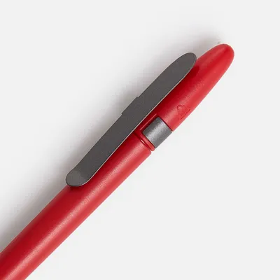 Ручка шариковая Prodir DS5 TSM Metal Clip, красная с серым — фото 4