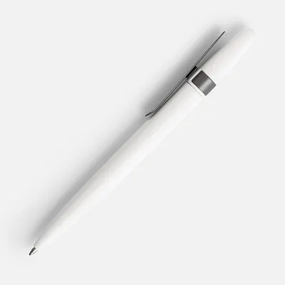 Ручка шариковая Prodir DS5 TSM Metal Clip, белая с серым — фото 2