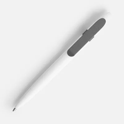 Ручка шариковая Prodir DS5 TSM Metal Clip, белая с серым — фото 3