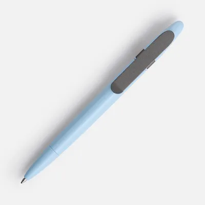 Ручка шариковая Prodir DS5 TSM Metal Clip, голубая с серым — фото 3