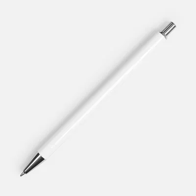 Ручка шариковая Slim Beam, белая — фото 1
