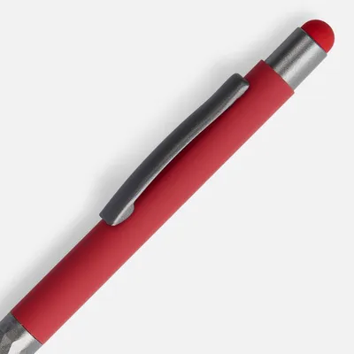 Ручка шариковая Digit Soft Touch со стилусом, красная — фото 3