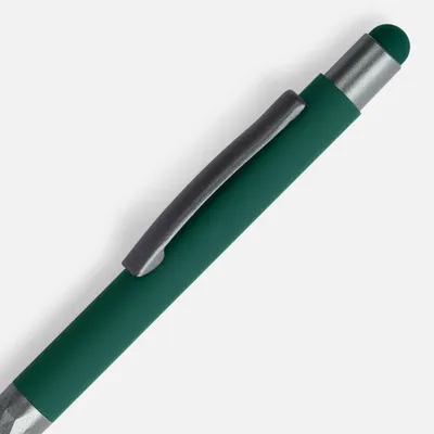 Ручка шариковая Digit Soft Touch со стилусом, зеленая — фото 3