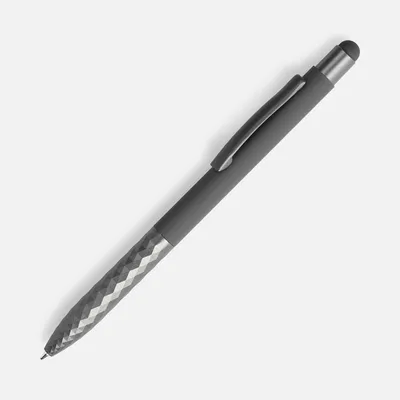 Ручка шариковая Digit Soft Touch со стилусом, серая — фото 1