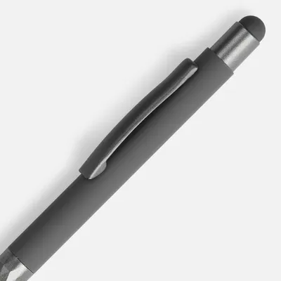 Ручка шариковая Digit Soft Touch со стилусом, серая — фото 3