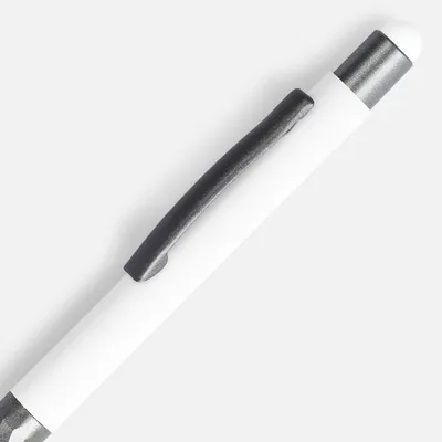Ручка шариковая Digit Soft Touch со стилусом, белая — фото 3