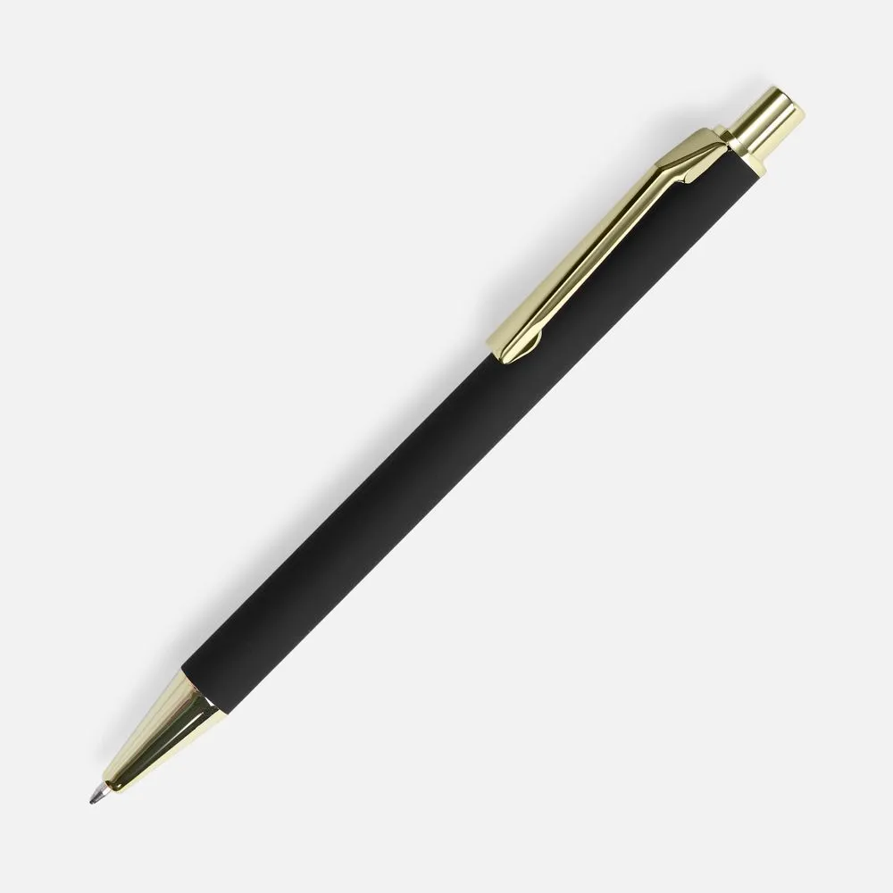 Ручка шариковая Lobby Soft Touch Gold, черная