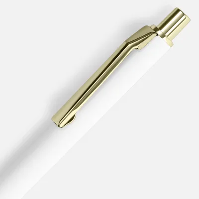 Ручка шариковая Lobby Soft Touch Gold, белая — фото 3
