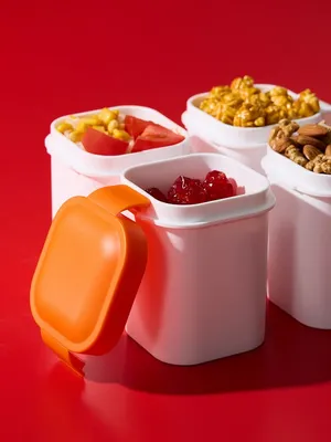 Ланчбокс для снеков Lunch Crunch, белый с оранжевым — фото 4