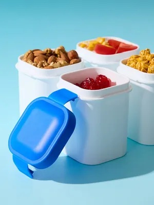 Ланчбокс для снеков Lunch Crunch, белый с синим — фото 4