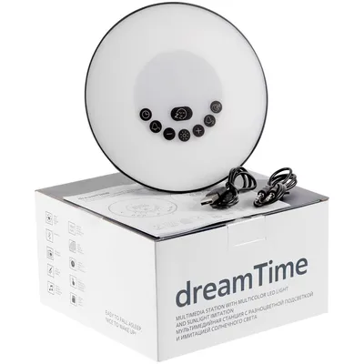 Лампа-колонка со световым будильником dreamTime, ver.2, черная — фото 9