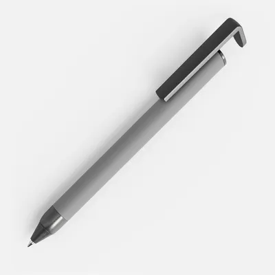 Ручка шариковая Standic с подставкой для телефона, серая