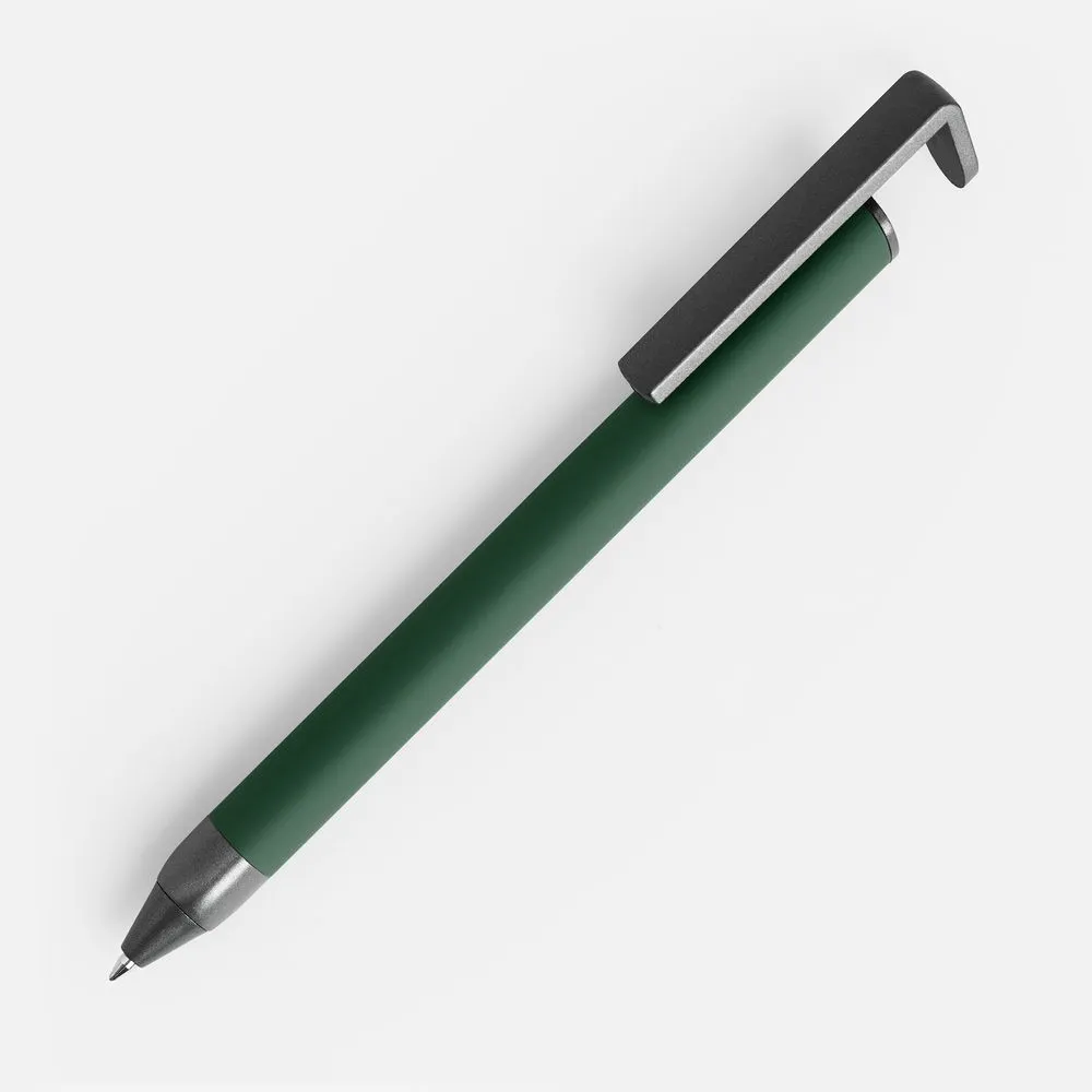 Ручка шариковая Standic с подставкой для телефона, зеленая