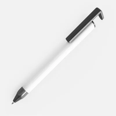 Ручка шариковая Standic с подставкой для телефона, белая — фото 1