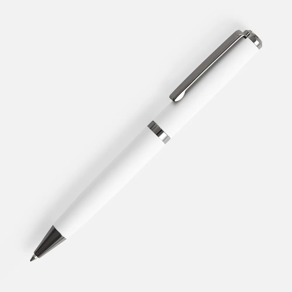 Ручка шариковая Inkish Gunmetal в футляре, белая