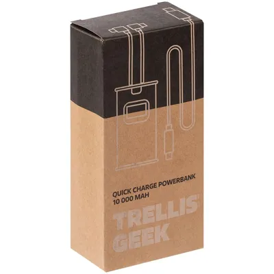 Аккумулятор с быстрой зарядкой Trellis Geek 10000 мАч, темно-серый — фото 13