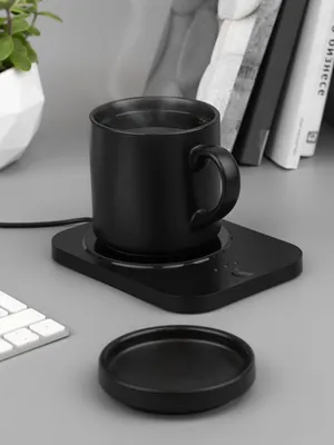 Кружка с подогревом и беспроводной зарядкой dualBase plus, черная — фото 12