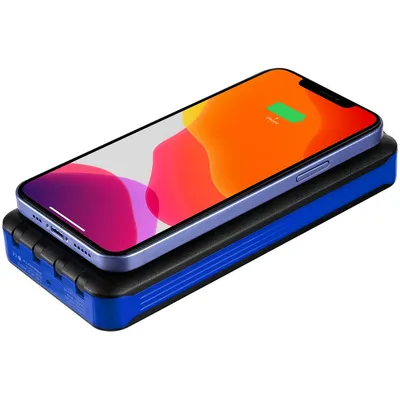Аккумулятор с беспроводной зарядкой Holiday Maker Wireless, 10000 мАч, синий — фото 4
