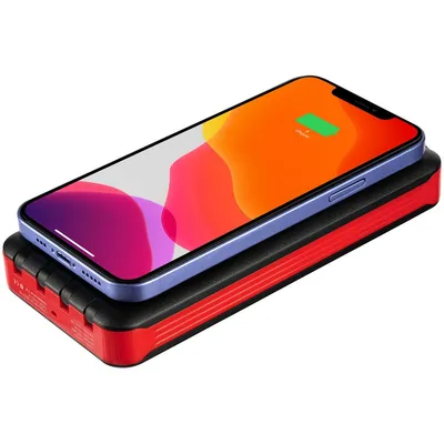Аккумулятор с беспроводной зарядкой Holiday Maker Wireless, 10000 мАч, красный — фото 4