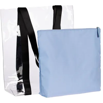 Шопер Clarity с голубым органайзером, прозрачный — фото 3