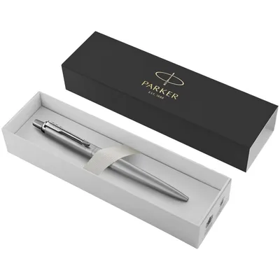 Ручка шариковая Parker Jotter XL Monochrome Grey, серебристая — фото 3