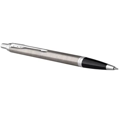 Ручка шариковая Parker IM Essential Stainless Steel CT, серебристая с черным — фото 4