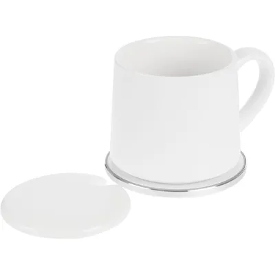 Кружка с подогревом и беспроводной зарядкой dualBase ver. 2.0 Matt, белая — фото 4