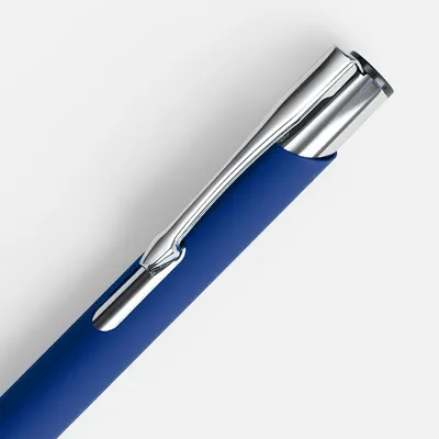 Ручка шариковая Keskus Soft Touch, ярко-синяя — фото 4
