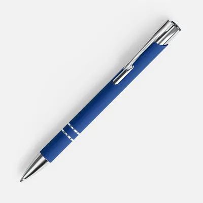 Ручка шариковая Keskus Soft Touch, ярко-синяя