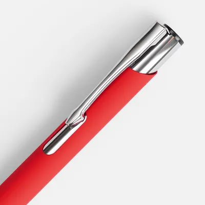 Ручка шариковая Keskus Soft Touch, красная — фото 4